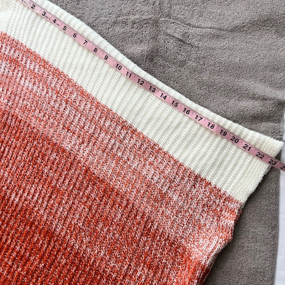 ❤️Pink Lady Women Open Front Fringe Striped Chunky Knit Cardigan Sz S 3/4 Sleeve - Picture 9 of 9